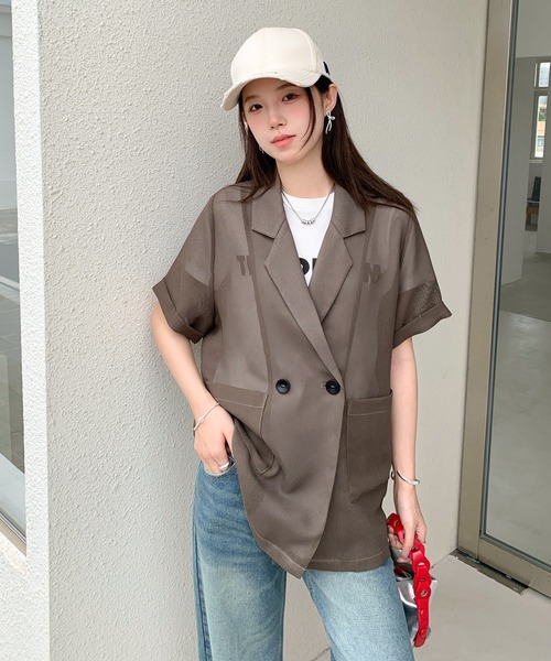 by LEGNA(バイレグナ)の「メッシュ半袖シアージャケット(その他アウター・レディース・ブラック/ブラウン系その他/グレイッシュベージュ・LARGE/MEDIUM)」の12枚目の写真