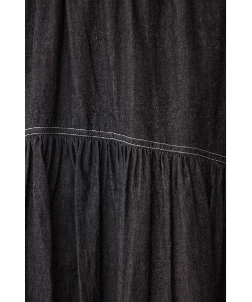 AZUL by moussy(アズールバイマウジー)の「デニムライクギャザーフレアスカート(スカート・レディース・ブラック/ブルー・SMALL/MEDIUM)」の10枚目の写真
