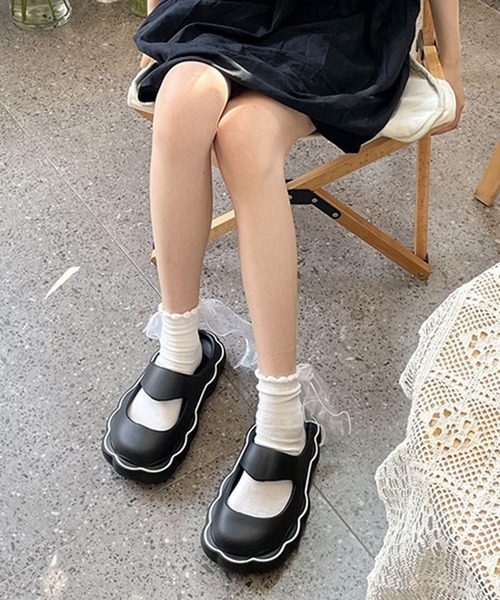 SANSeLF(サンセルフ)の「【SANSeLF】ウェーブソール サボシューズ ボリュームフォーム 厚底 サンダル sas25s004(サンダル・レディース・ブラック/ホワイト/ピンク/ライトグリーン・M/L/S)」の7枚目の写真