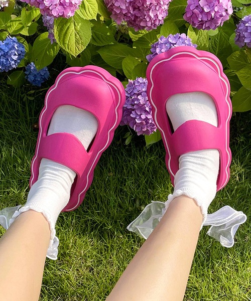 SANSeLF(サンセルフ)の「【SANSeLF】ウェーブソール サボシューズ ボリュームフォーム 厚底 サンダル sas25s004(サンダル・レディース・ブラック/ホワイト/ピンク/ライトグリーン・M/L/S)」の10枚目の写真