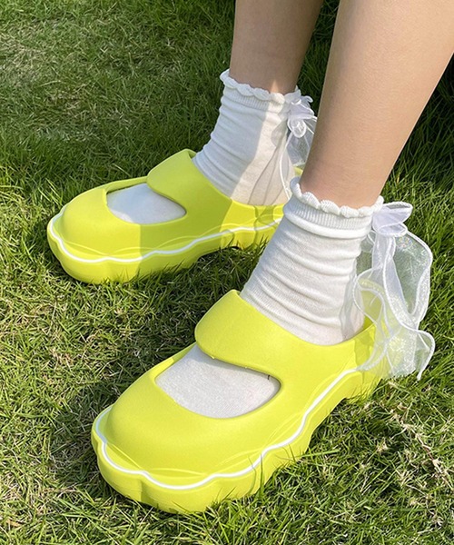 SANSeLF(サンセルフ)の「【SANSeLF】ウェーブソール サボシューズ ボリュームフォーム 厚底 サンダル sas25s004(サンダル・レディース・ブラック/ホワイト/ピンク/ライトグリーン・M/L/S)」の9枚目の写真