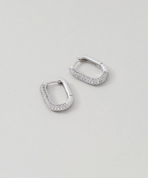 Luv Aj（ラブエージェー）の「《追加2》LUV AJ ラヴエージェイ THE PAVE CHAIN LINK HUGGIES（ピアス（両耳用）・レディース・シルバー・FREE）」の2枚目の写真