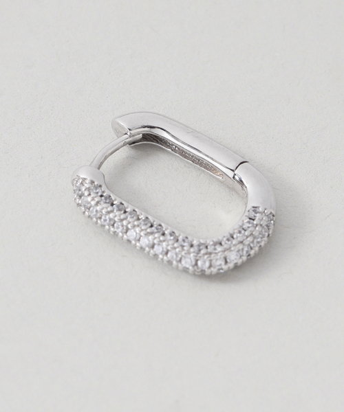 Luv Aj（ラブエージェー）の「《追加2》LUV AJ ラヴエージェイ THE PAVE CHAIN LINK HUGGIES（ピアス（両耳用）・レディース・シルバー・FREE）」の4枚目の写真