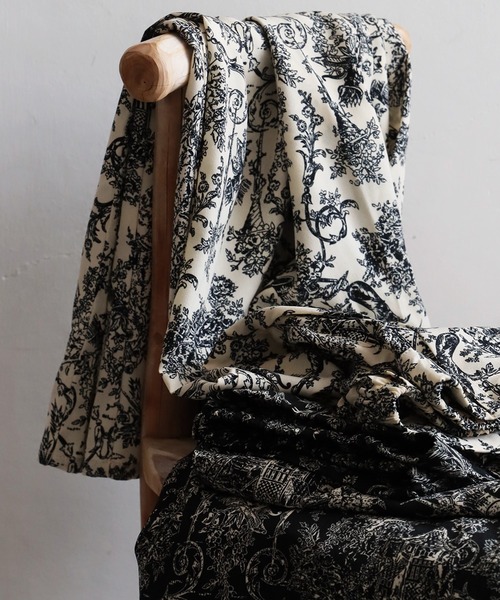 antiqua(アンティカ)の「トワルドジュイ柄 ワイドパンツ(その他パンツ・レディース・アイボリー/ブラック・LARGE/MEDIUM)」の16枚目の写真