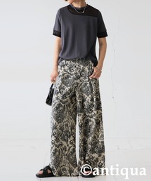 antiqua（アンティカ）の「トワルドジュイ柄 タックワイドパンツ（その他パンツ）」