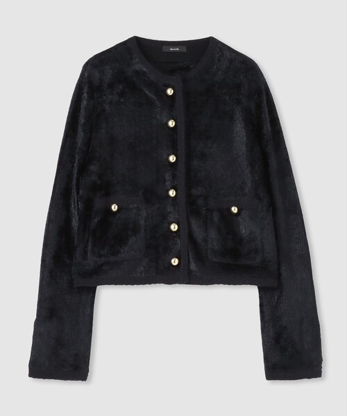 ベロアニットジャケット（カーディガン/ボレロ）｜allureville