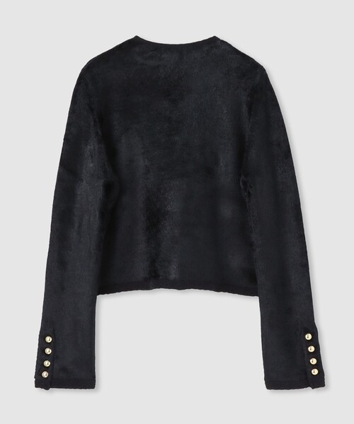 allureville（アルアバイル）の「ベロアニットジャケット（カーディガン/ボレロ・レディース・グレー系その他/ブラック・2）」の10枚目の写真