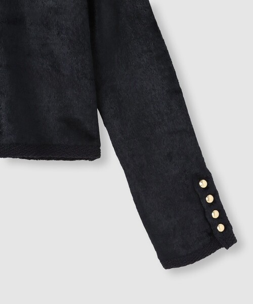 allureville（アルアバイル）の「ベロアニットジャケット（カーディガン/ボレロ・レディース・グレー系その他/ブラック・2）」の12枚目の写真