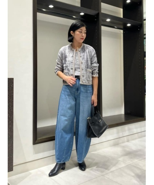 セール】ベロアニットジャケット（カーディガン/ボレロ）｜allureville