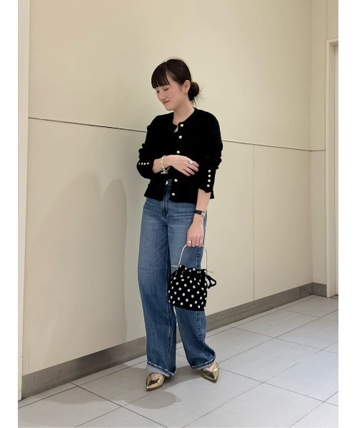 セール】ベロアニットジャケット（カーディガン/ボレロ）｜allureville