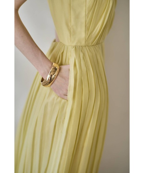 Estella.K(エステラケー)の「Jazmin Pleaded Dress シアーランダムタックドレス(ワンピース・レディース・イエロー/ホワイト/ブラック・FREE)」の21枚目の写真