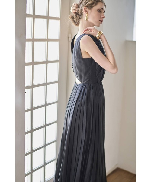Estella.K(エステラケー)の「Jazmin Pleaded Dress シアーランダムタックドレス(ワンピース・レディース・イエロー/ホワイト/ブラック・FREE)」の17枚目の写真