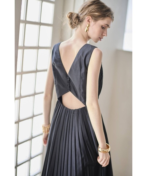 Estella.K(エステラケー)の「Jazmin Pleaded Dress シアーランダムタックドレス(ワンピース・レディース・イエロー/ホワイト/ブラック・FREE)」の11枚目の写真