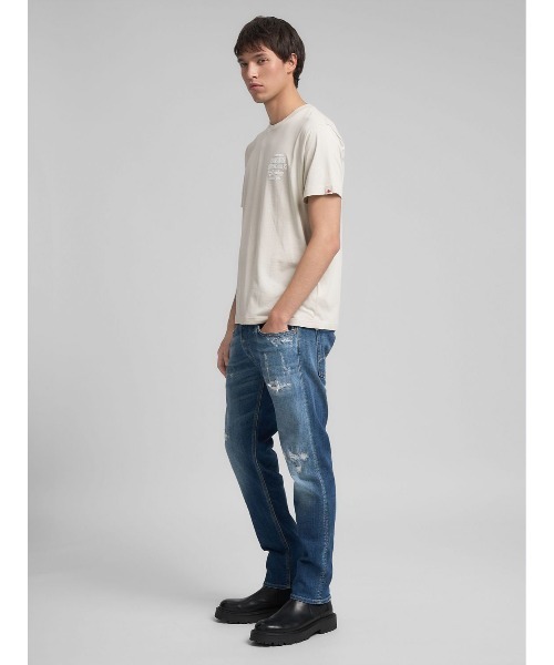 REPLAY（リプレイ）の「レギュラーフィット オーガニックコットンジャージー プリント Tシャツ（Tシャツ/カットソー・メンズ・ブラック/ストーン・SMALL/MEDIUM/LARGE/X-LARGE）」の6枚目の写真