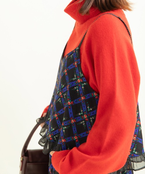 Dot&Stripes CHILD WOMAN(ドットアンドストライプス チャイルドウーマン)の「チェックフラワープリント キャミブラウス(シャツ/ブラウス・レディース・ブラック/アイボリー・FREE)」の10枚目の写真