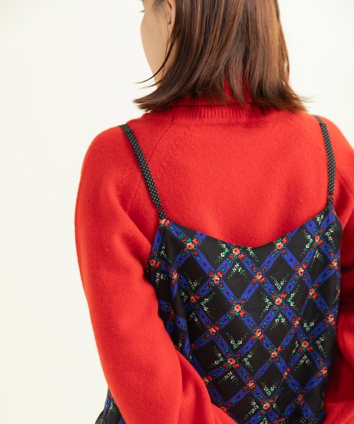 Dot&Stripes CHILD WOMAN(ドットアンドストライプス チャイルドウーマン)の「チェックフラワープリント キャミブラウス(シャツ/ブラウス・レディース・ブラック/アイボリー・FREE)」の11枚目の写真