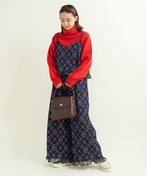 Dot&Stripes CHILD WOMAN(ドットアンドストライプス チャイルドウーマン)の「チェックフラワープリント キャミブラウス(シャツ/ブラウス・レディース・ブラック/アイボリー・FREE)」の13枚目の写真