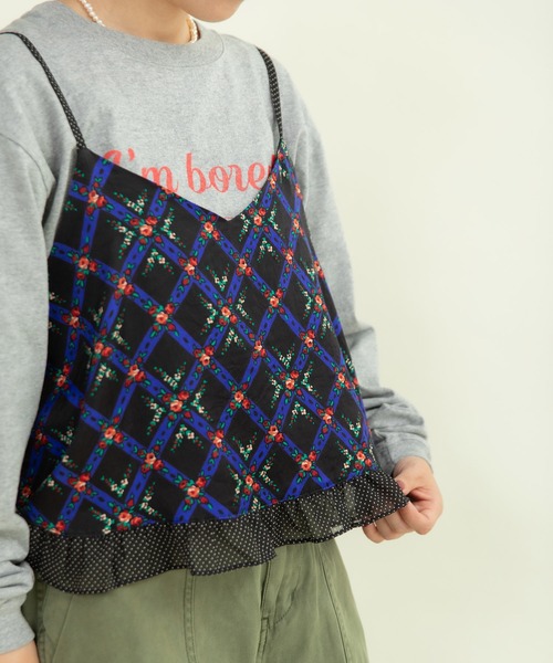 Dot&Stripes CHILD WOMAN(ドットアンドストライプス チャイルドウーマン)の「チェックフラワープリント キャミブラウス(シャツ/ブラウス・レディース・ブラック/アイボリー・FREE)」の18枚目の写真