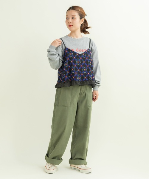 Dot&Stripes CHILD WOMAN(ドットアンドストライプス チャイルドウーマン)の「チェックフラワープリント キャミブラウス(シャツ/ブラウス・レディース・ブラック/アイボリー・FREE)」の20枚目の写真