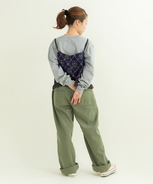 Dot&Stripes CHILD WOMAN(ドットアンドストライプス チャイルドウーマン)の「チェックフラワープリント キャミブラウス(シャツ/ブラウス・レディース・ブラック/アイボリー・FREE)」の22枚目の写真