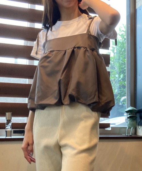 Olu. バルーンリボンキャミソール Lajour｜ショルダーリボンバルーンキャミソール | Rakuten