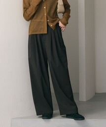 BEAUTY&YOUTH UNITED ARROWS | 毛ポリエステルブレンド ワイドタックパンツ(その他パンツ)