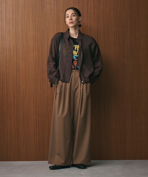 BEAUTY&YOUTH UNITED ARROWS（ビューティーアンドユースユナイテッドアローズ）の「毛ポリエステルブレンド ワイドタックパンツ（その他パンツ・レディース・ダークブラウン/ダークグレー/モカ・XS/S/M/L）」の7枚目の写真