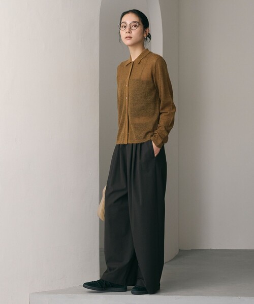 BEAUTY&YOUTH UNITED ARROWS（ビューティーアンドユースユナイテッドアローズ）の「毛ポリエステルブレンド ワイドタックパンツ（その他パンツ・レディース・ダークブラウン/ダークグレー/モカ・XS/S/M/L）」の12枚目の写真