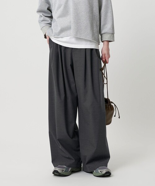 BEAUTY&YOUTH UNITED ARROWS（ビューティーアンドユースユナイテッドアローズ）の「毛ポリエステルブレンド ワイドタックパンツ（その他パンツ・レディース・ダークブラウン/ダークグレー/モカ・XS/S/M/L）」の13枚目の写真