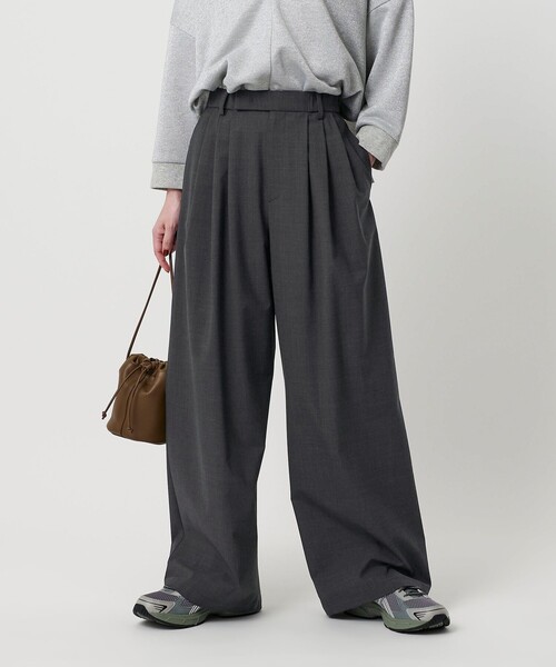 BEAUTY&YOUTH UNITED ARROWS（ビューティーアンドユースユナイテッドアローズ）の「毛ポリエステルブレンド ワイドタックパンツ（その他パンツ・レディース・ダークブラウン/ダークグレー/モカ・XS/S/M/L）」の14枚目の写真