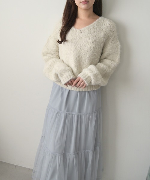 セール】一部店舗限定 2025秋冬新作 ニット×チュールスカート