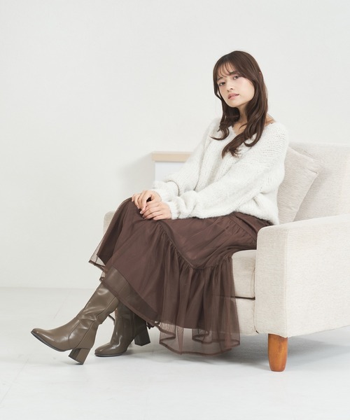 セール】一部店舗限定 2025秋冬新作 ニット×チュールスカート