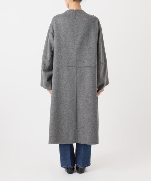 B.C STOCK（ベーセーストック）の「S120ブレンドリバーシブルコート（ノーカラーコート・レディース・チャコールグレー/ブラック/ブラウン/ピンク・SMALL/MEDIUM）」の12枚目の写真