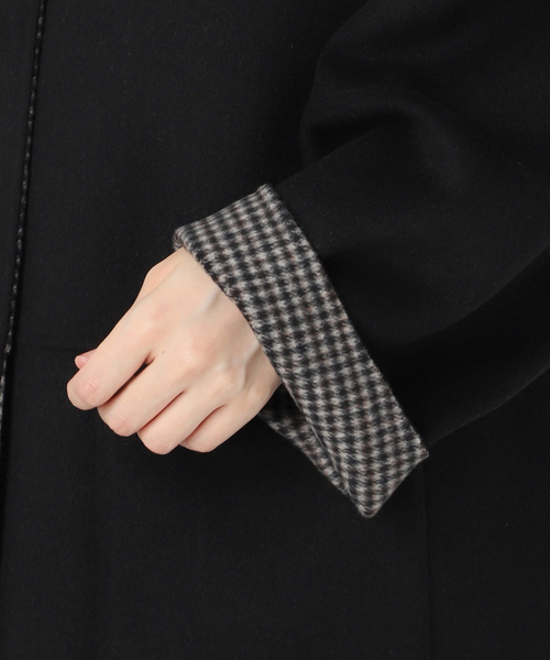 B.C STOCK（ベーセーストック）の「S120ブレンドリバーシブルコート（ノーカラーコート・レディース・チャコールグレー/ブラック/ブラウン/ピンク・SMALL/MEDIUM）」の20枚目の写真