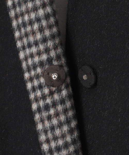 新品未使用☆ ブレンドリバーシブルコート ブラック＆チェック B.C STOCK（ベーセーストック）の「S120ブレンドリバーシブル