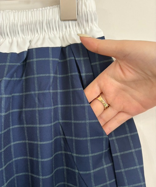 shyam inspiration（シャムインスピレーション）の「チェック ワイドルーズ イージーパンツ / ストレートパンツ（その他パンツ・レディース・ブラック/ネイビー・L/M）」の21枚目の写真