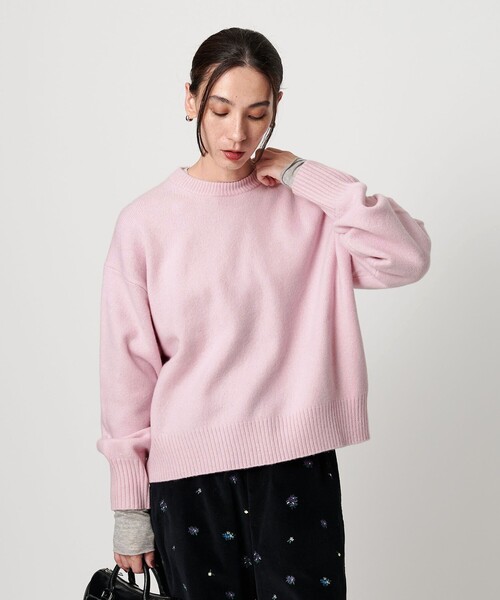 ウールカシミヤ アクアラグランクルーネックニット（ニット