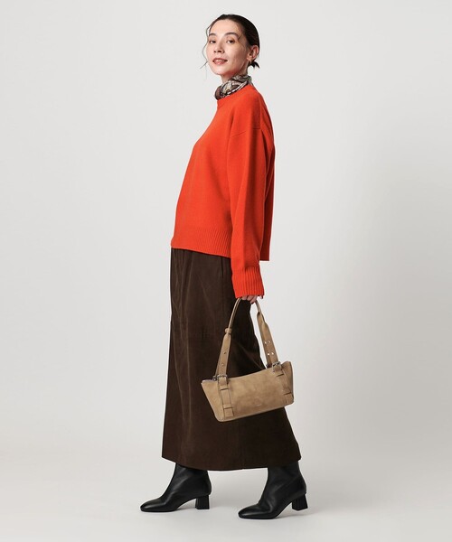 UNITED ARROWS モカブラウンカシミヤ モヘアセーター ウールカシミヤ アクアラグランクルーネックニット（ニット