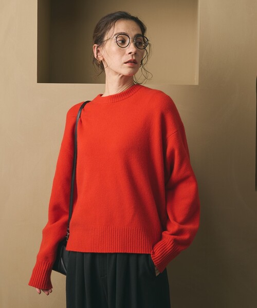 BEAUTY&YOUTH UNITED ARROWS（ビューティーアンドユースユナイテッドアローズ）の「ウールカシミヤ アクア クルーネックニット（ニット/セーター・レディース・ダークグレー/ベージュ/オレンジ/ピンク/オフホワイト・FREE）」の20枚目の写真