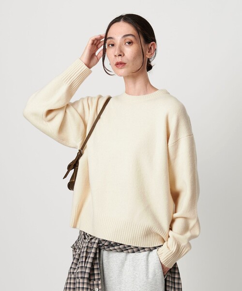 BEAUTY&YOUTH ウールカシミヤ アクア クルーネックニット　新品 BEAUTY＆YOUTH UNITED ARROWS ニット セーター ウールカシミヤ アクア