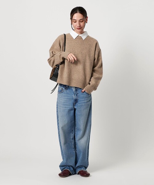 ウールカシミヤ アクア クルーネックニット（ニット/セーター