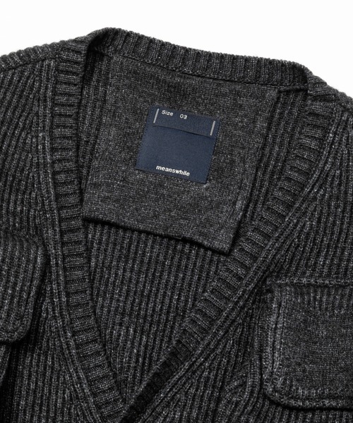 meanswhile(ミーンズワイル)の「Detachable Knit Luggage JKT(ベスト・メンズ・ブラック・3(L))」の4枚目の写真