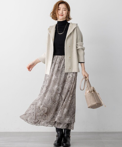 ラクーンブレンドダブルフェイス ニット フーディー（カーディガン