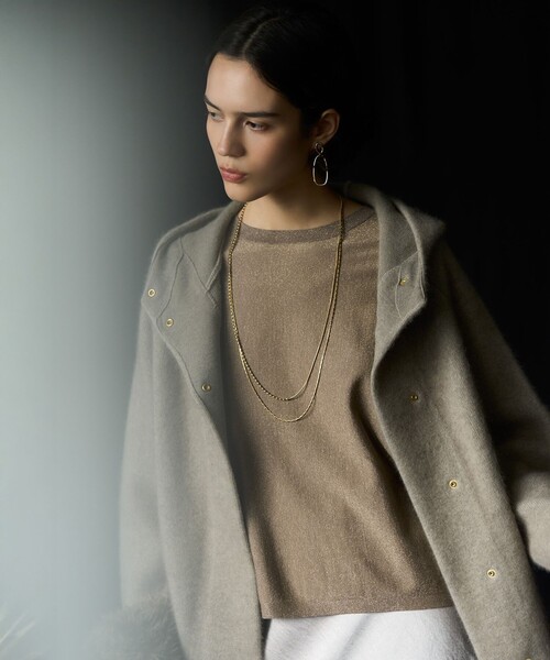 ラクーンブレンドダブルフェイス ニット フーディー（カーディガン