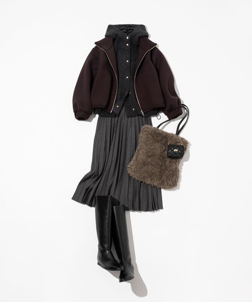 ラクーンブレンドダブルフェイス ニット フーディー（カーディガン