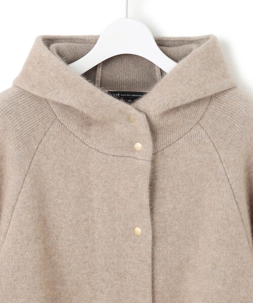 ラクーンブレンドダブルフェイス ニット フーディー（カーディガン