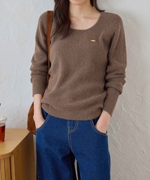 CHAN ME | Uネックラグランリブニット(ニット/セーター)