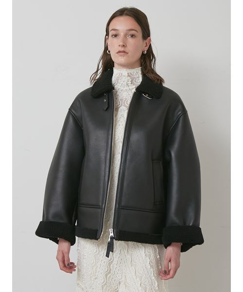 セール】ラムレザーフライトジャケット（モッズコート）｜styling