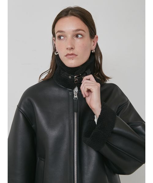 セール】ラムレザーフライトジャケット（モッズコート）｜styling