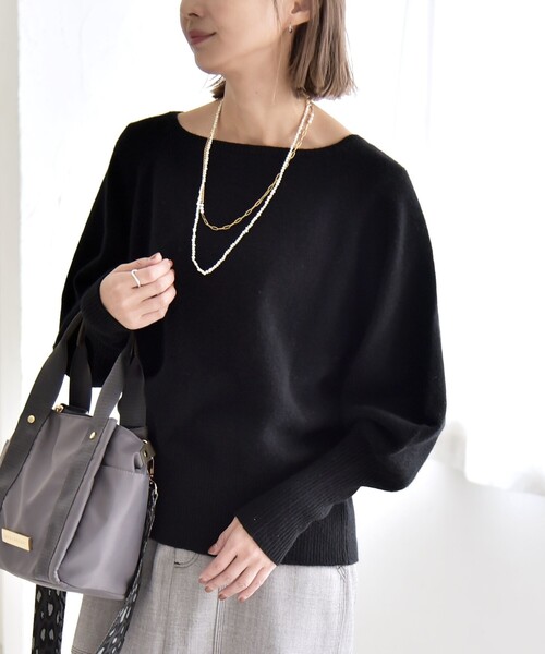 セール】quaranciel:〈手洗い可能〉AQUA カシミヤ ミックス ボート